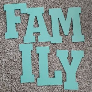 FAMILY wall hanging letters 13"